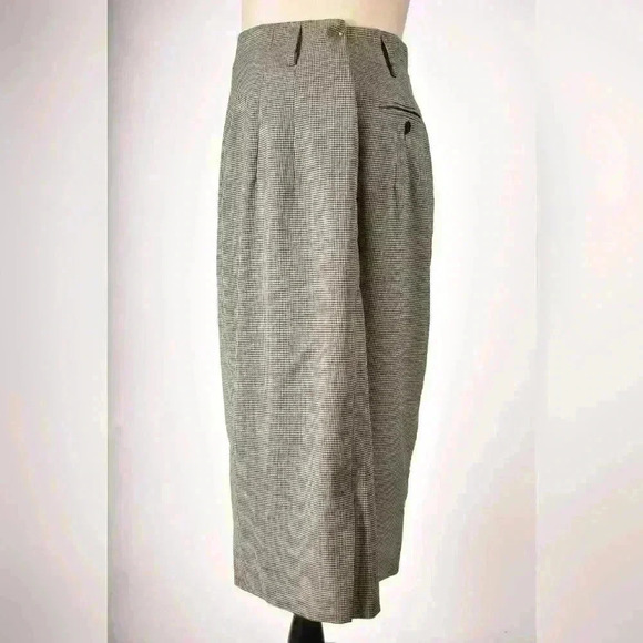 JIL SANDER Black White Gray Houndstooth Fitted Wool Pencil Skirt 40EU  4US Italy - Picture 2 of 10
